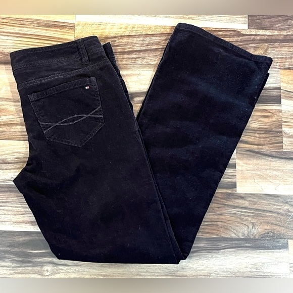 Corduroy Chocolate Brown TOMMY HILFIGER Flare Mid Rise Soft Brushed Pants - Picture 1 of 9